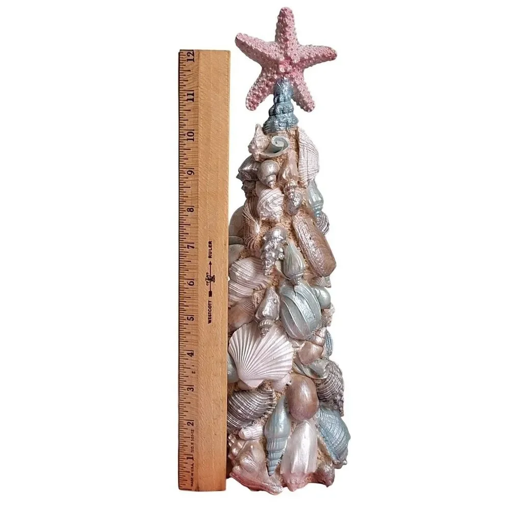 Seashell Art Coastal Lifestyle Tree, Beach house Decor, Starfish topper